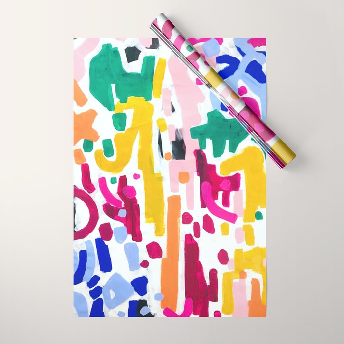 Candy In The Milky Way Galaxy Original Painting by Ejaaz Haniff Acrylic Painting Abstract Art Shapes Pattern Fun Colorful Shapes Wrapping Paper Gallery Image 1