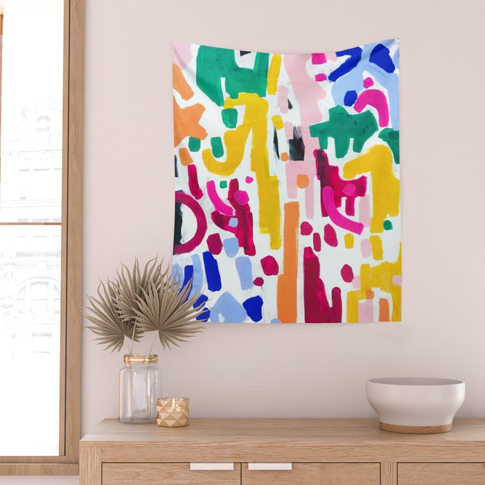 Candy In The Milky Way Galaxy Original Painting by Ejaaz Haniff Acrylic Painting Abstract Art Shapes Pattern Fun Colorful Shapes Wall Tapestry Gallery Image 2