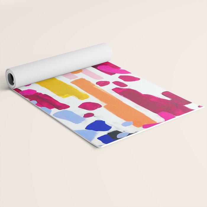 Candy In The Milky Way Galaxy Original Painting by Ejaaz Haniff Acrylic Painting Abstract Art Shapes Pattern Fun Colorful Shapes Yoga Mat Gallery Image 2