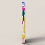 Candy In The Milky Way Galaxy Original Painting by Ejaaz Haniff Acrylic Painting Abstract Art Shapes Pattern Fun Colorful Shapes iPhone Case Gallery Image 2