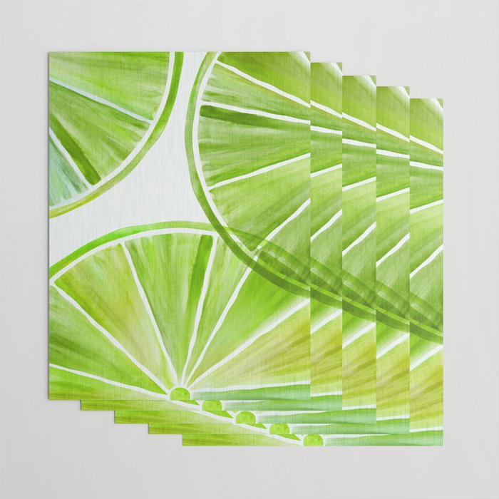 Fresh Lime Citrus Abstract Watercolor Wrapping Paper Gallery Image 3