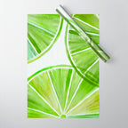 Fresh Lime Citrus Abstract Watercolor Wrapping Paper Gallery Image 1