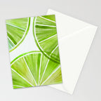 Fresh Lime Citrus Abstract Watercolor Stationery Card Gallery Image 2