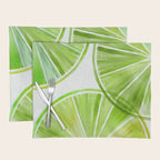 Fresh Lime Citrus Abstract Watercolor Placemat Gallery Image 1