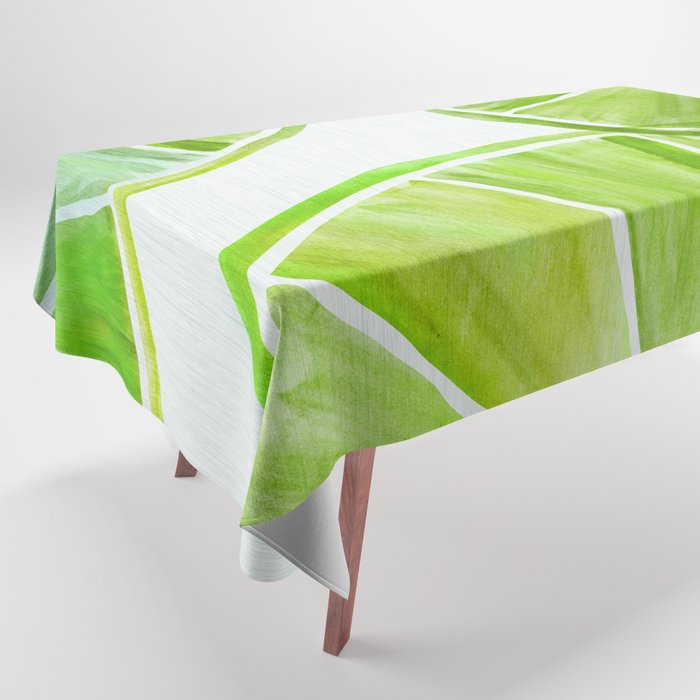 Fresh Lime Citrus Abstract Watercolor Tablecloth Gallery Image 1