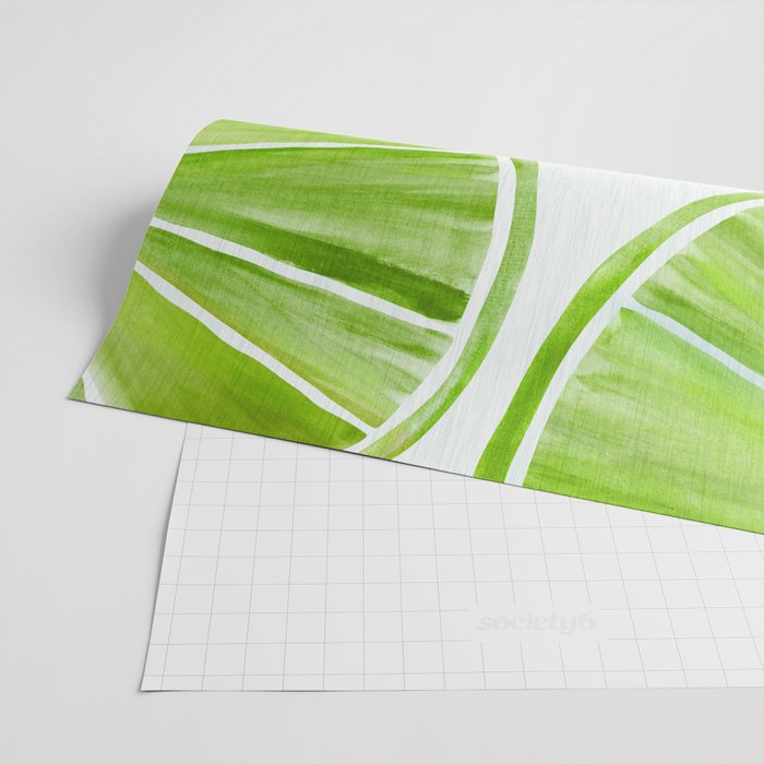 Fresh Lime Citrus Abstract Watercolor Wrapping Paper Gallery Image 2