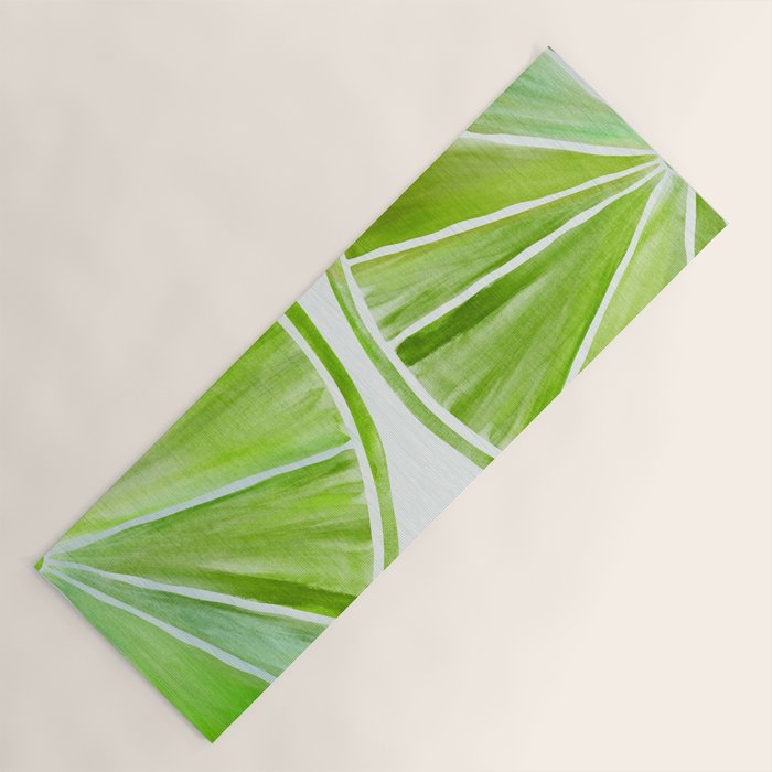 Fresh Lime Citrus Abstract Watercolor Yoga Mat Gallery Image 1