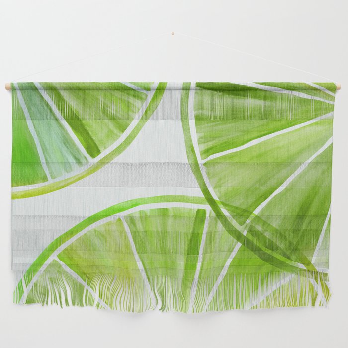 Fresh Lime Citrus Abstract Watercolor Wall Hanging Gallery Image 1