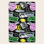 Retro holographic Y2K sticker pattern Cutting Board Gallery Image 1