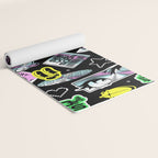 Retro holographic Y2K sticker pattern Yoga Mat Gallery Image 2