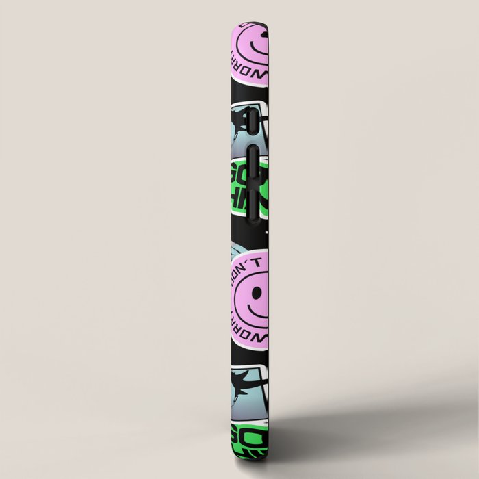 Retro holographic Y2K sticker pattern iPhone Case Gallery Image 2