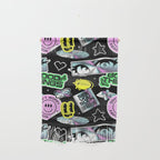 Retro holographic Y2K sticker pattern Wall Hanging Gallery Image 1