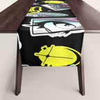 Retro holographic Y2K sticker pattern Table Runner Gallery Image 1