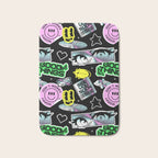 Retro holographic Y2K sticker pattern Bath Mat Gallery Image 1