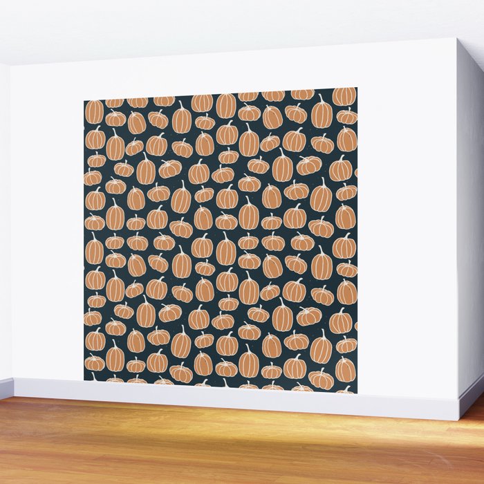 Navy Pumpkins Wall Mural Gallery Image 2