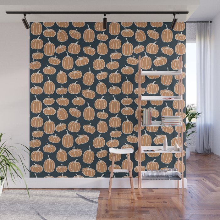 Navy Pumpkins Wall Mural Gallery Image 1
