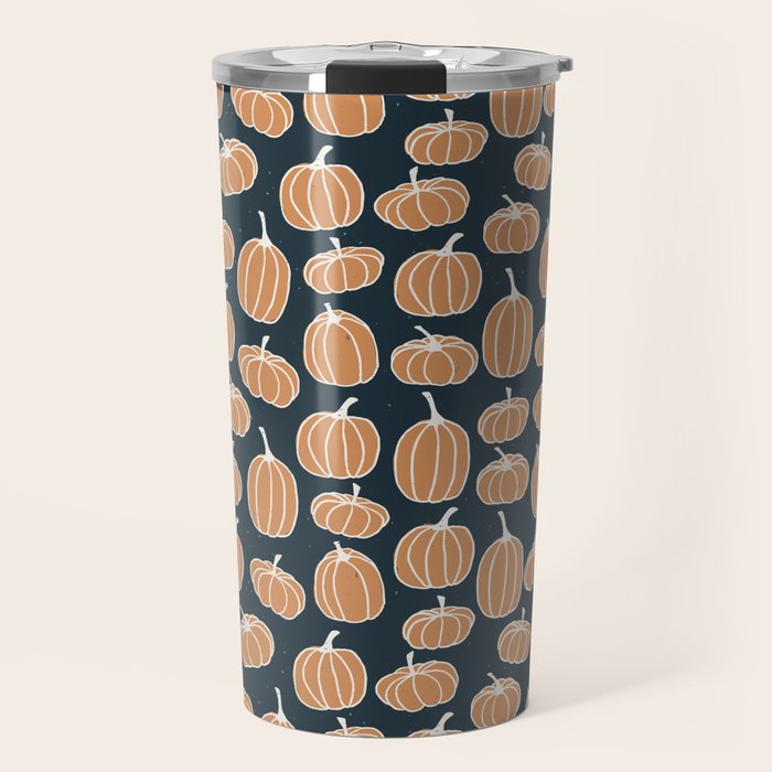 Navy Pumpkins Travel Mug Gallery Image 1