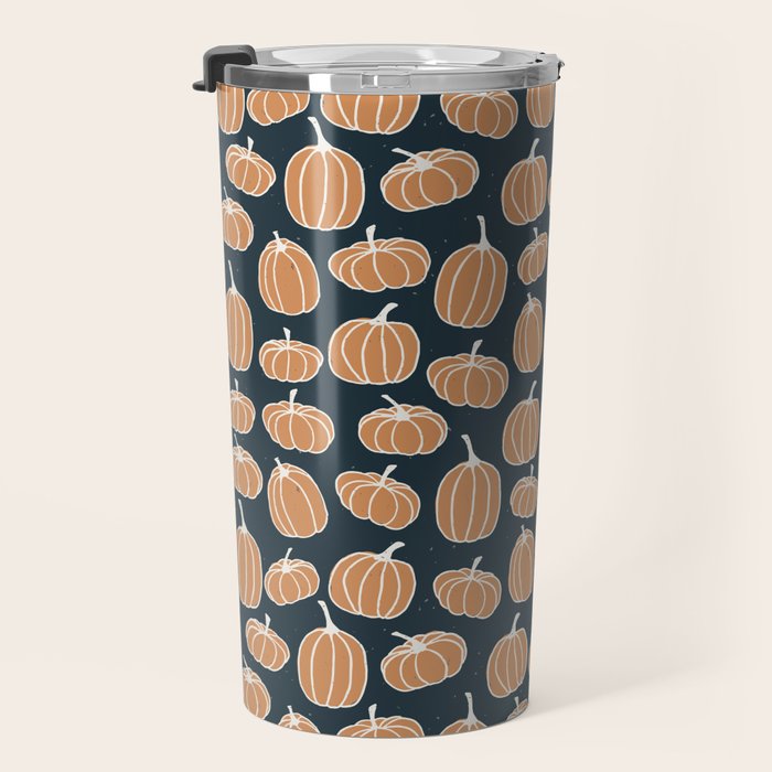 Navy Pumpkins Travel Mug Gallery Image 3