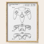Video Game Controller Patent - Retro Gaming Game Room Art - White Serving Tray Gallery Image 1