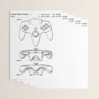 Video Game Controller Patent - Retro Gaming Game Room Art - White Wrapping Paper Gallery Image 3