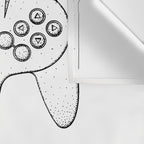 Video Game Controller Patent - Retro Gaming Game Room Art - White Wall Tapestry Gallery Image 3