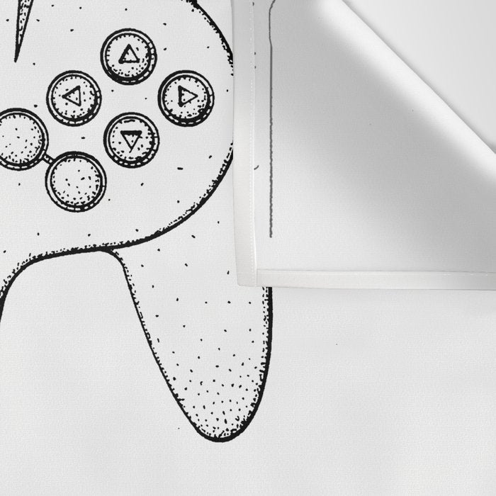 Video Game Controller Patent - Retro Gaming Game Room Art - White Wall Tapestry Gallery Image 3