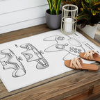 Video Game Controller Patent - Retro Gaming Game Room Art - White Outdoor Rug Gallery Image 2