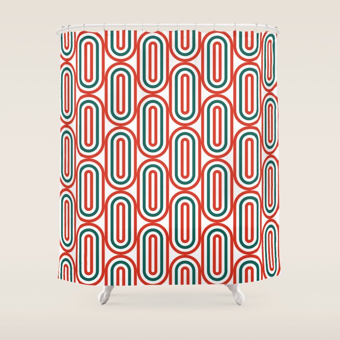 Retro Holiday 01B Shower Curtain Gallery Image 1