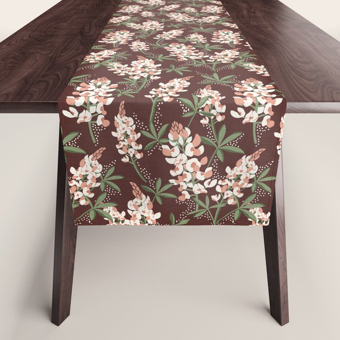 Bluebonnet Floral Brown Peach Multi Table Runner Gallery Image 1