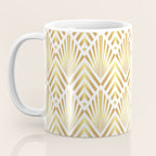Gold art deco diamonds on white Coffee Mug Gallery Image 3
