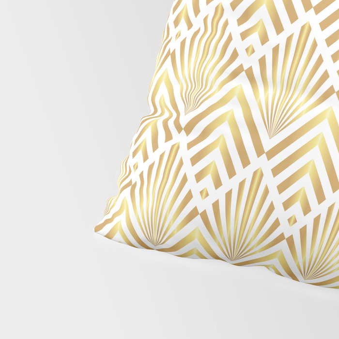 Gold art deco diamonds on white Pillow Sham Gallery Image 4