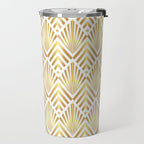 Gold art deco diamonds on white Travel Mug Gallery Image 2