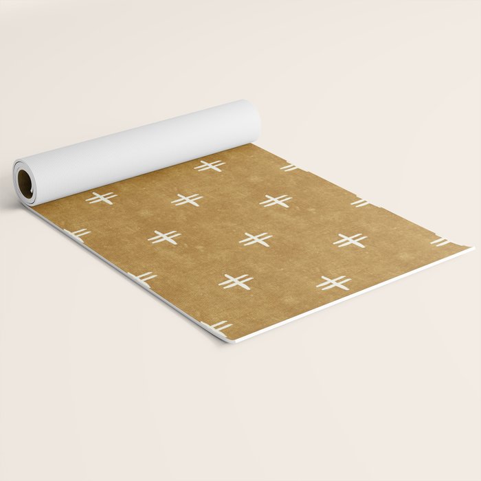 double cross on mustard  Yoga Mat Gallery Image 2