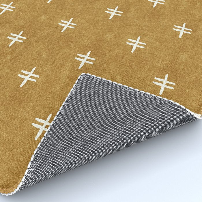 double cross on mustard  Rug Gallery Image 4