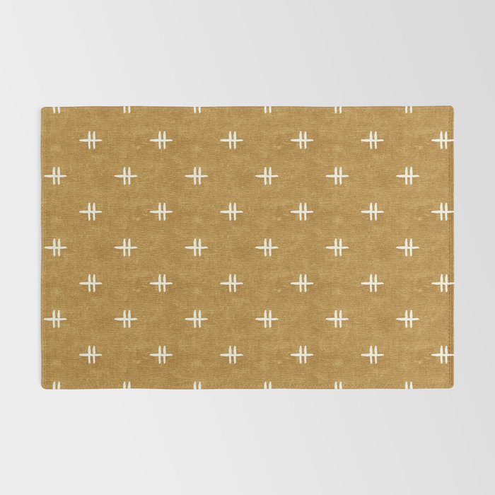double cross on mustard  Rug Gallery Image 2