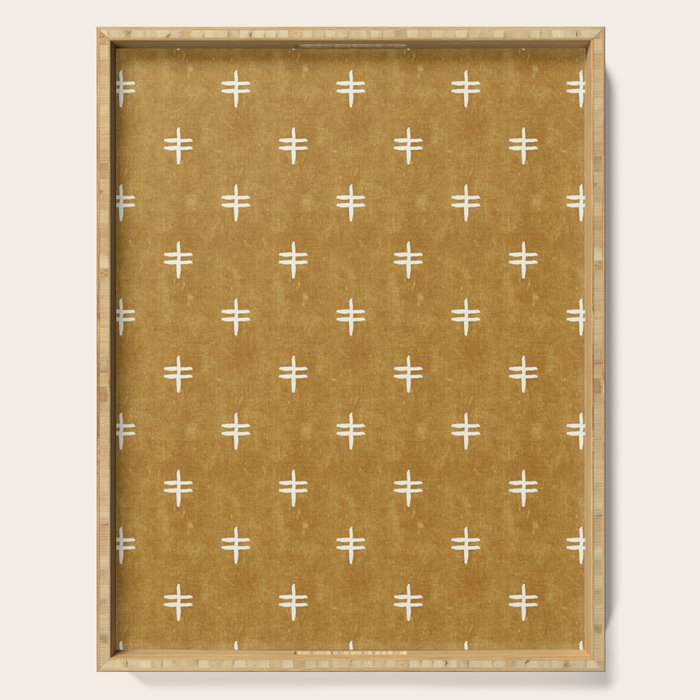 double cross on mustard  Serving Tray Gallery Image 1