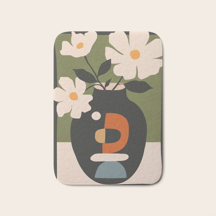 Geometric Blossom 3 Bath Mat Gallery Image 1