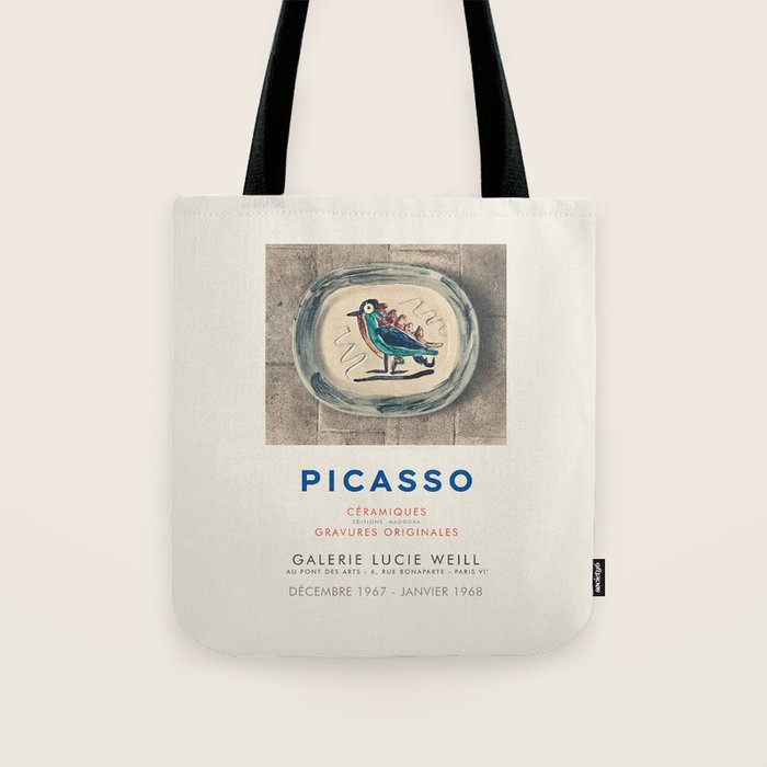 Picasso Vintage Exhibition Poster, 1967 Tote Bag Gallery Image 1