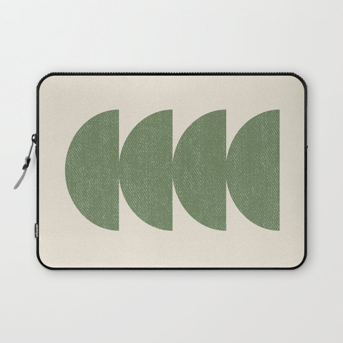 Half Circle 3 - Green Laptop Sleeve Gallery Image 1