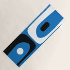 Mid Century Modern Abstract Retro Piquet Minimalist Pattern Blue Black White Yoga Mat Gallery Image 1