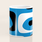 Mid Century Modern Abstract Retro Piquet Minimalist Pattern Blue Black White Coffee Mug Gallery Image 4