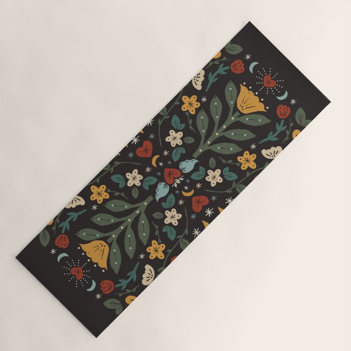 Folk Floral | Fall Colors Yoga Mat Gallery Image 1