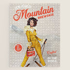 Ski Bunny Beer Pinup Jigsaw Puzzle Gallery Image 1