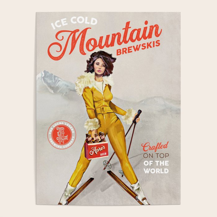 Ski Bunny Beer Pinup Poster Gallery Image 4