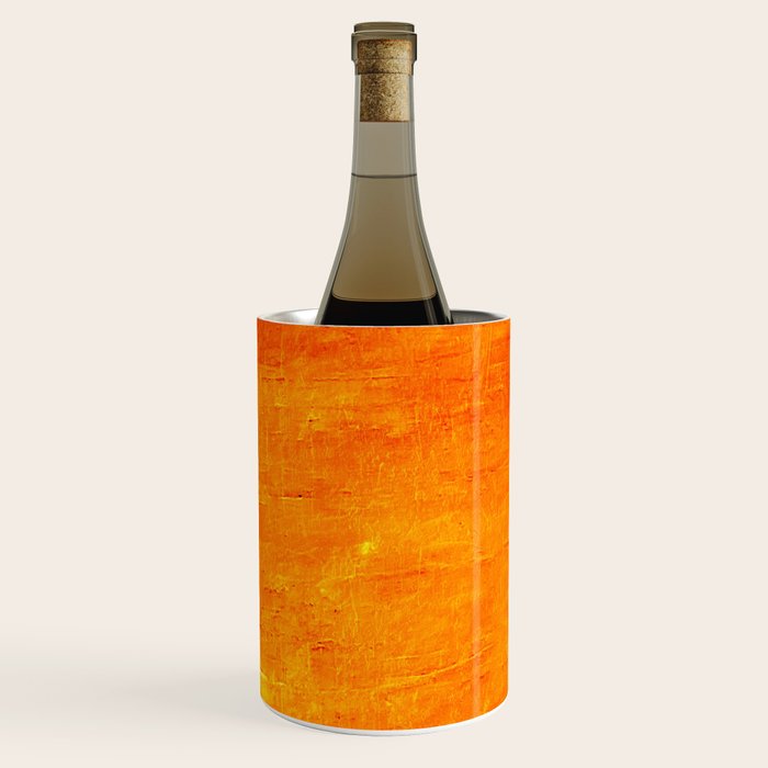 Orange Sunset Textured Acrylic Painting Wine Chiller Gallery Image 2