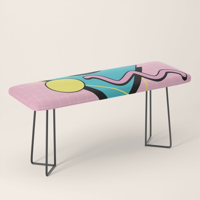 Memphis pattern 73 - 80s / 90s Retro Bench Gallery Image 1