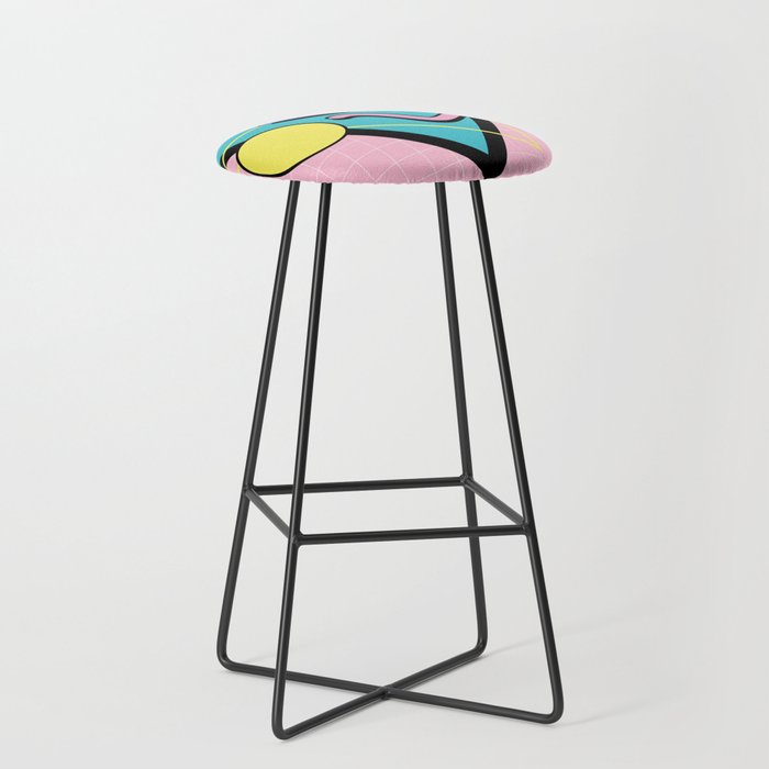 Memphis pattern 73 - 80s / 90s Retro Stool Gallery Image 1