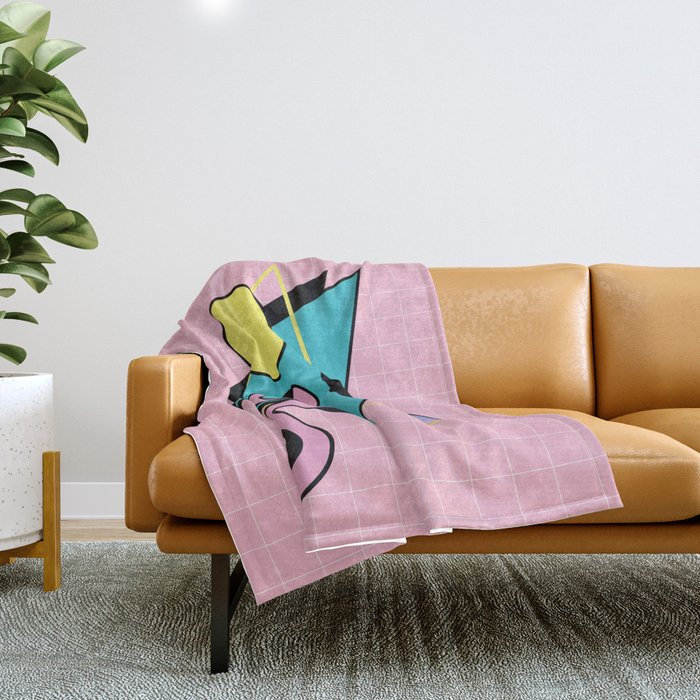 Memphis pattern 73 - 80s / 90s Retro Throw Blanket Gallery Image 1