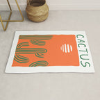 Hand drawn cactus plant doodle art Rug Gallery Image 1