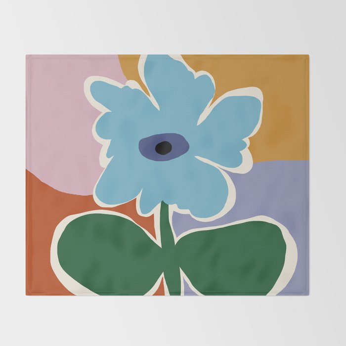 Retro minimal flower III Throw Blanket Gallery Image 2